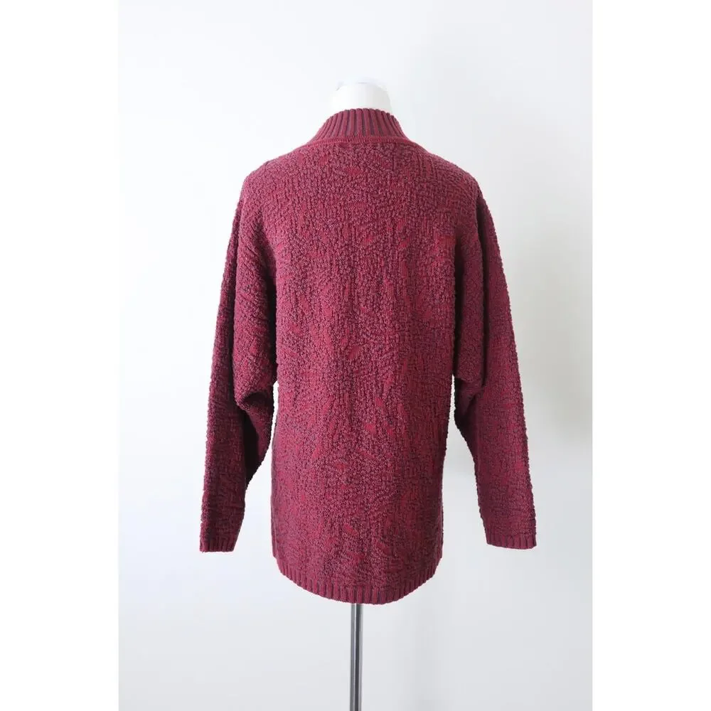 Chris Triola Size S 100% Cotton Red Knit Sweater Pullover One of A Kind - Picture 8 of 11